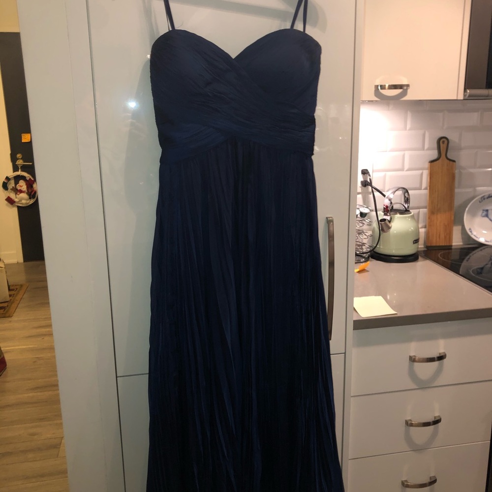 Formal wear navy blue strapless dress- plus size